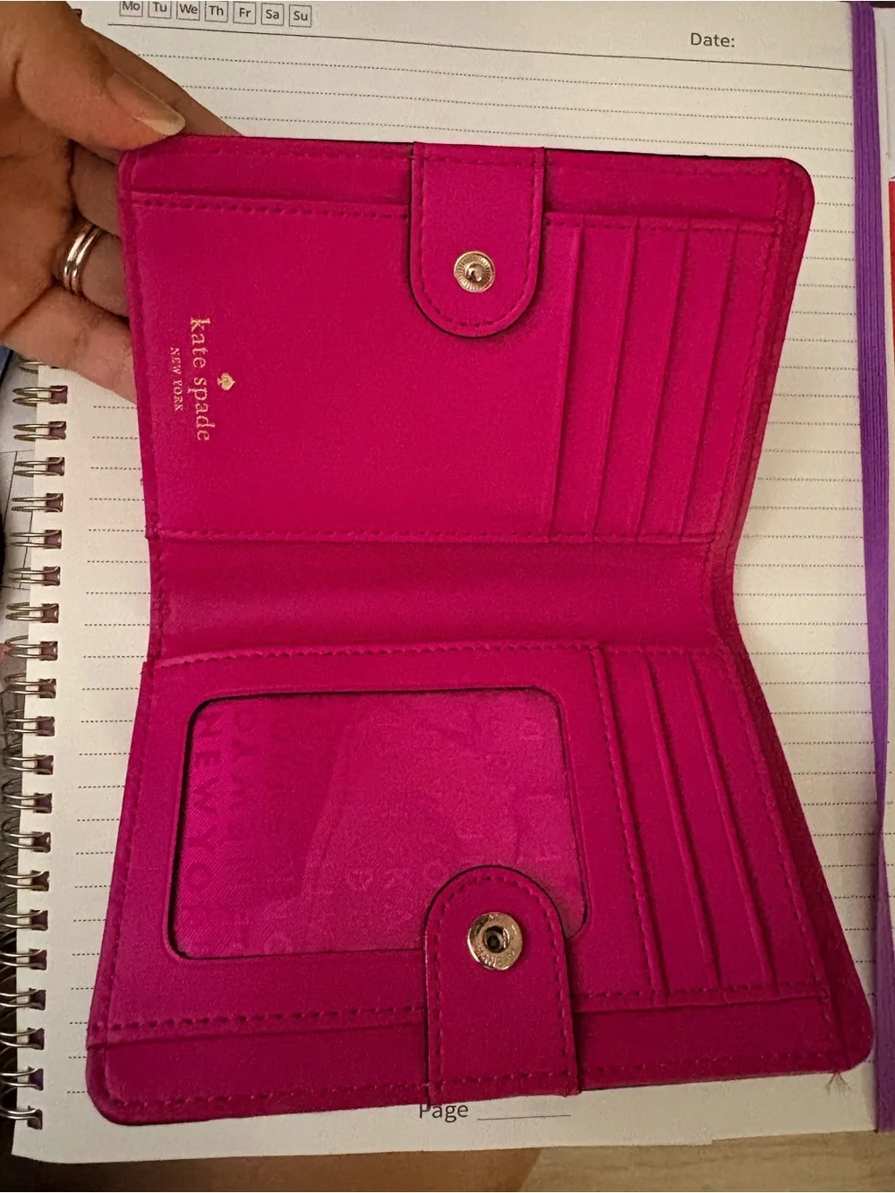 kate spade New York Magenta Leather Zip-Around Wallet